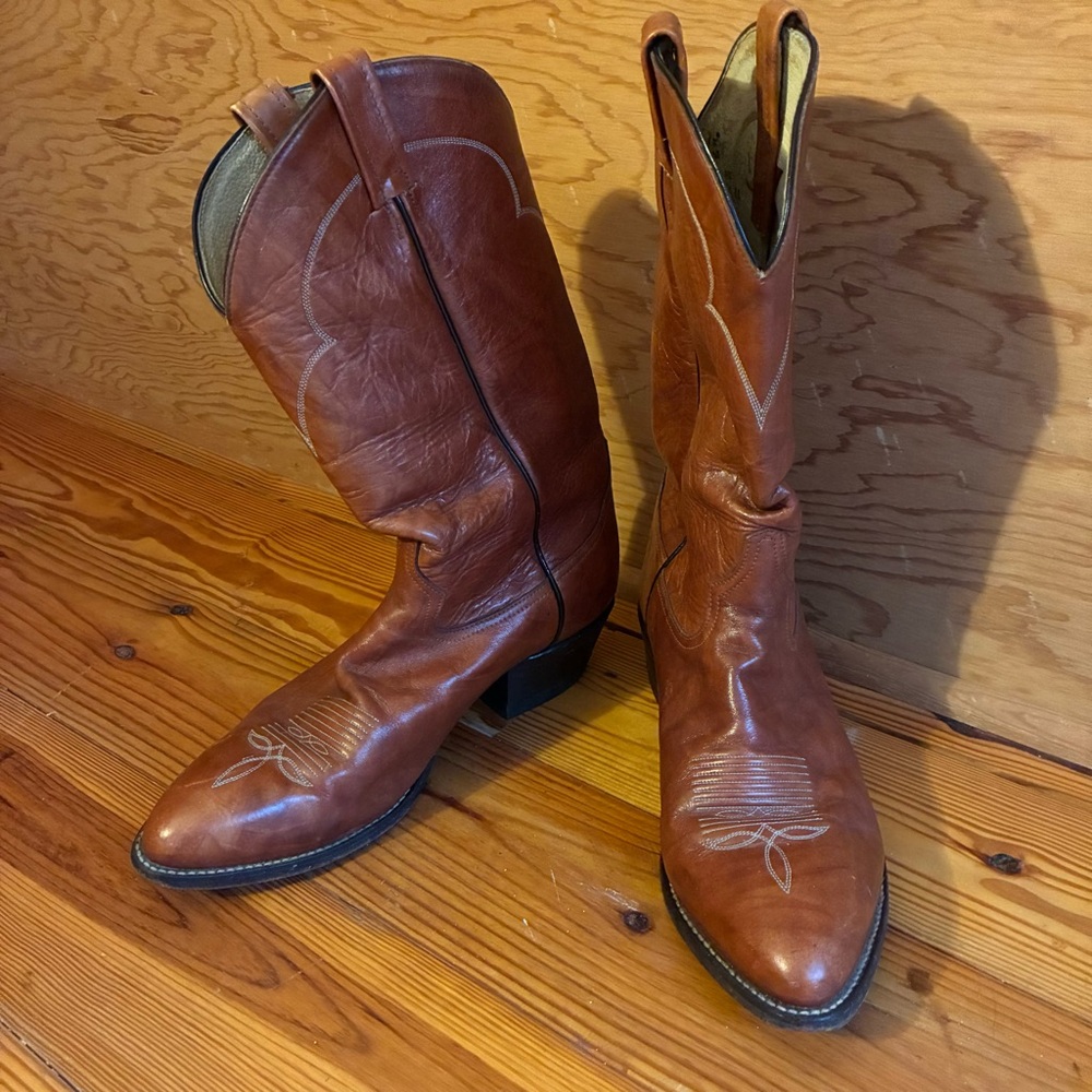 Tony Lama Rich Brown Western Boots, GUC, 10